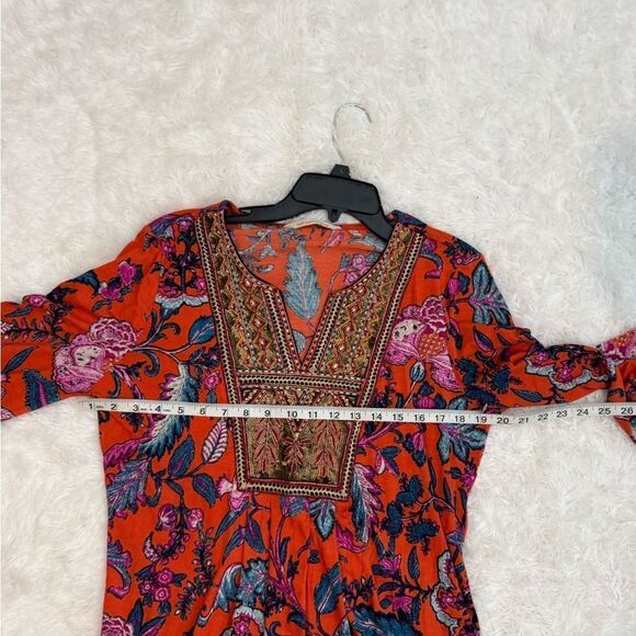 Soft Surroundings Samara Embellished Tunic Red Size M - Picture 8 of 11